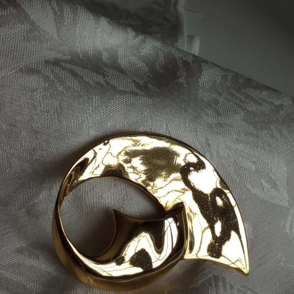 Modernist Wave Swirl Brooch 3